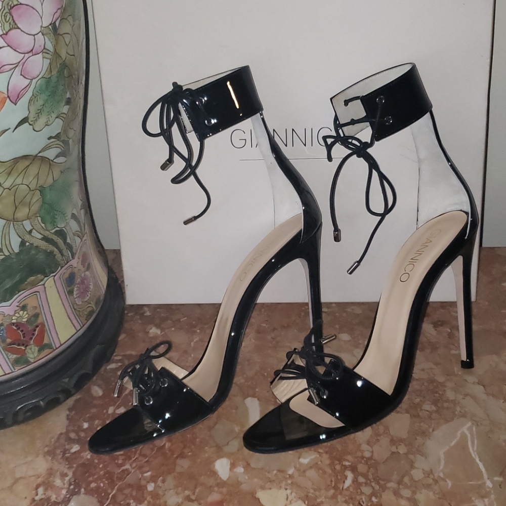 Patent leather sandals